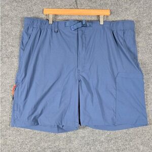 Lake Trail Mens Blue Cargo Shorts Size XXXL Elastic Waist Outdoor Casual